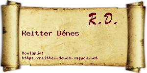 Reitter Dénes névjegykártya